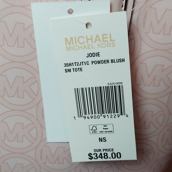 NWT MICHAEL KORS JODIE SMALL LOGO JACQUARD TOTE (POWDER BLUSH) - Picture 13 of 13